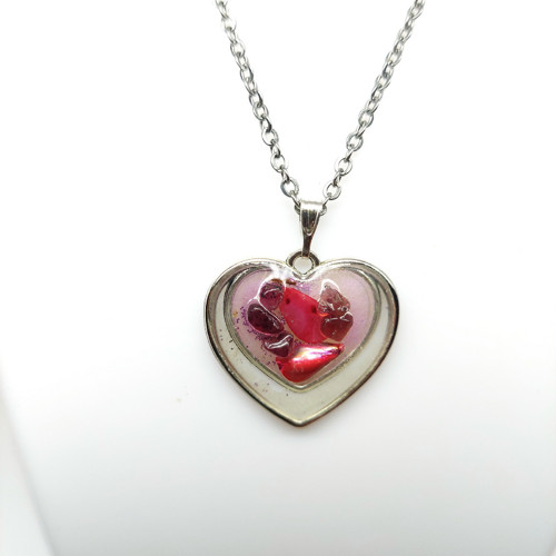 Srdce s perletí a granátem Romantic /25149/