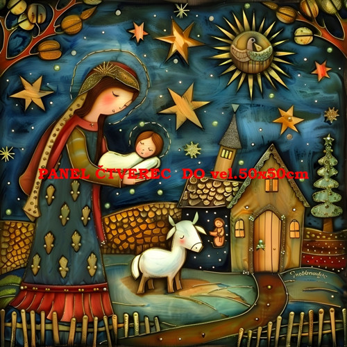Bavlněný panel 10x10 cm — foto 1