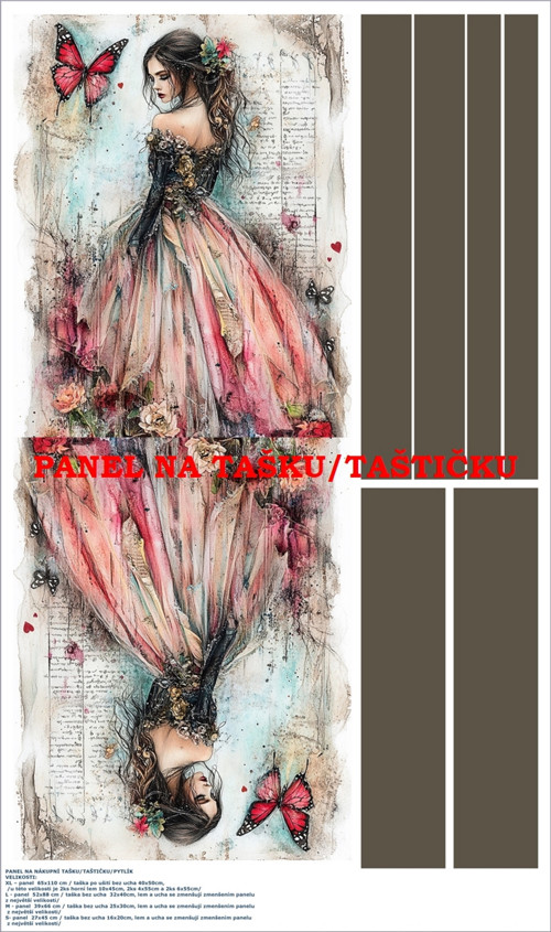 Panel na tašku/taštičku - bavlna XL