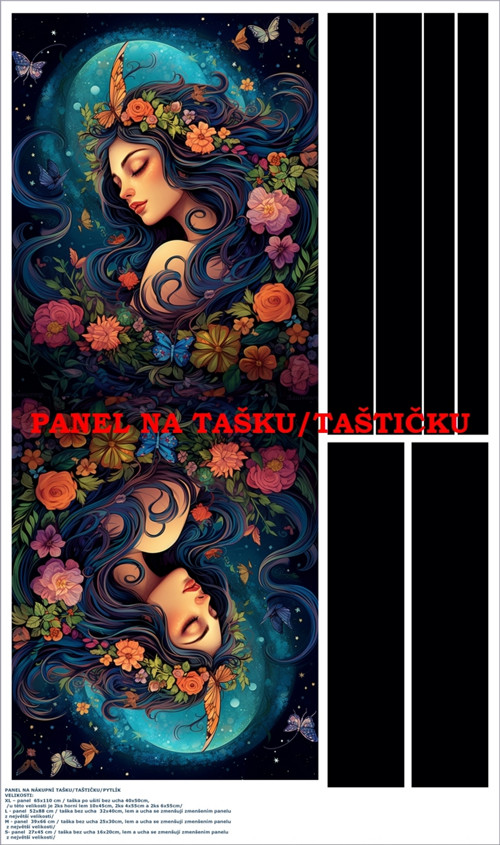 Panel na tašku/taštičku - bavlna XL