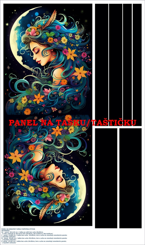 Panel na tašku/taštičku - bavlna XL