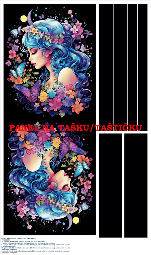 Panel na tašku/taštičku - bavlna XL