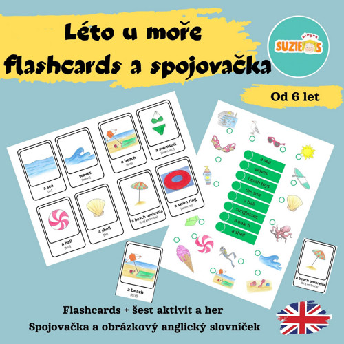 Summer on the beach - flashcards a spojovačky