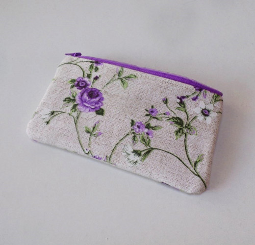 Pouzdro na mobil 19 x 10 cm - popínavé růže lila
