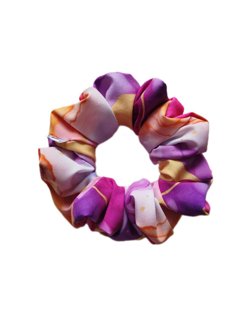 Gini HEDVÁBNÁ scrunchie M- COLORED MARBLE — foto 1