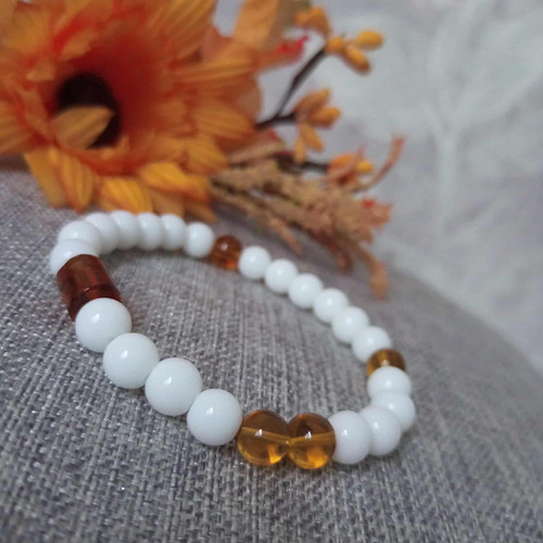 Náramek chalcedon a sklo