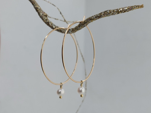 "DUO PE" kruhy GF 5% zlata 14Kt, perly