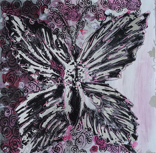 Rentgenový snímek motýla 40×40 cm