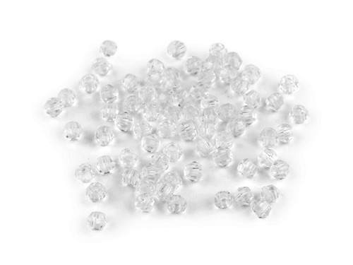 Skleněné broušené korálky 4 mm (5g) - bílá