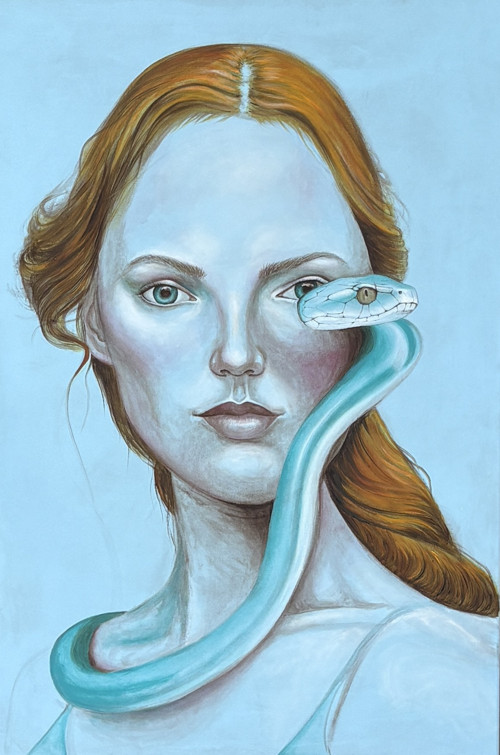 Žena s hadem 80x120
