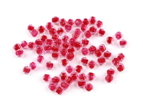 Skleněné broušené korálky 4 mm (5g) - červená