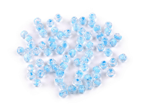 Skleněné broušené korálky 4 mm (5g) - modrá