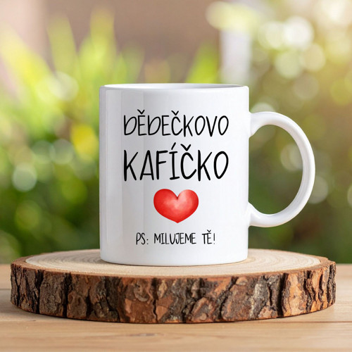 Hrnek ''Dědečkovo kafíčko. PS: MILUJEME TĚ!''