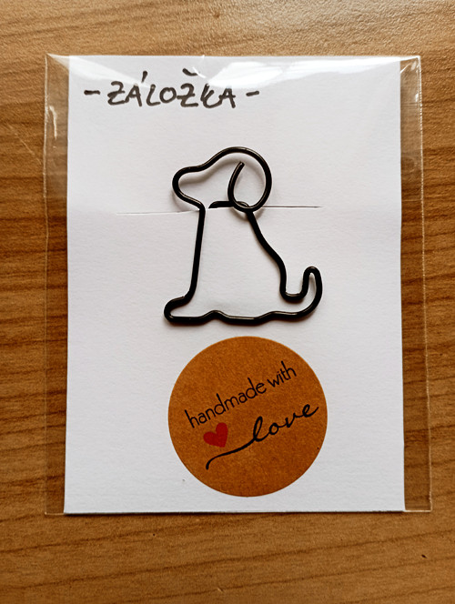 639 - Záložka do knihy - černý pejsek