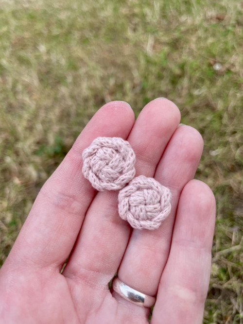 Macrame náušnice - pastelová růžová