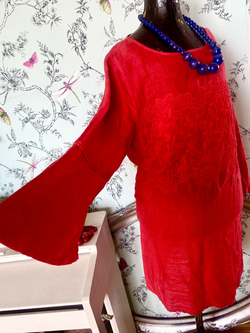 Šaty Carmen ve lnu — foto 1