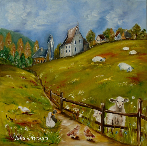 Na farmě - autorská reprodukce