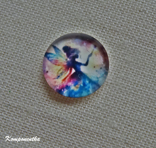 Skleněný kabošon motýlí víla 10mm 1kus