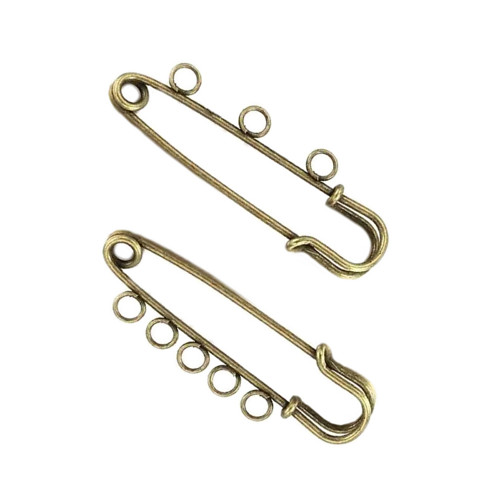 Spínací špendlík bronz 50mm 3/5 oček, 1ks