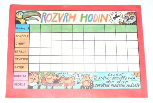 Nový ROZVRH HODIN, Česká státní pojišťovna, 1987