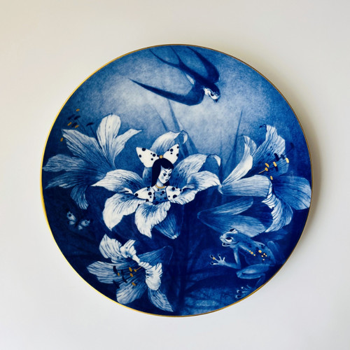 Míšeň Meissen Závěsný talíř Thumbelina 25.5 cm