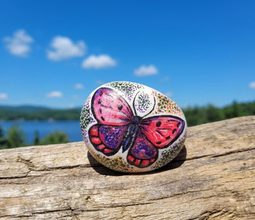 Magic butterfly - malovaný kámen