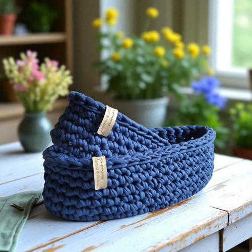 Háčkované košíky | set Indigo Moon