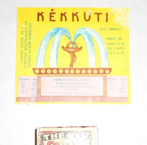 Papírová nápojová ETIKETA • Kékkuti / Maďarsko