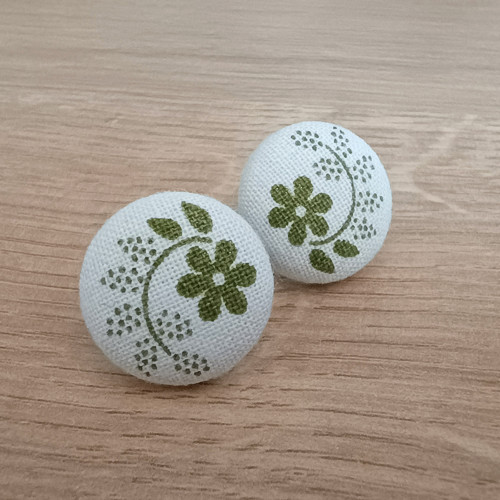 Lidové květiny - buttonkové náušnice