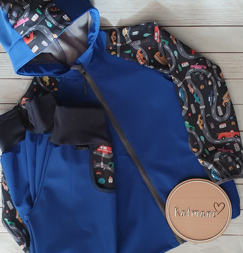 Softshellový komlet zimní - bunda+kalhoty kr.modrá