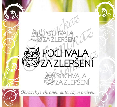 Pochvala za zlepšení sovička 855. Razítko. — foto 1