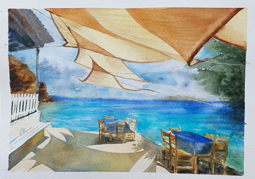 Akvarel A3 "Taverna Hiona"