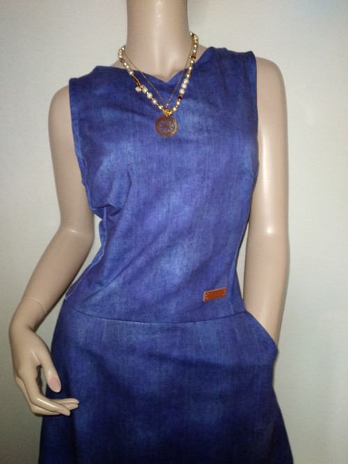 Úpletové s kapsami jeans vel.40