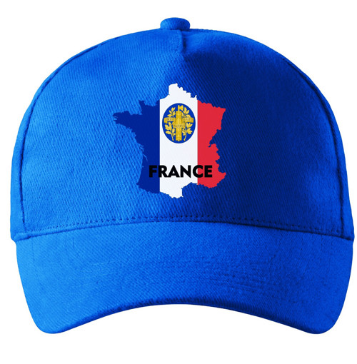 Kšiltovka s vlajkou Francie modrá