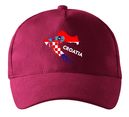 Kšiltovka s vlajkou Chorvatska Croatia vínová