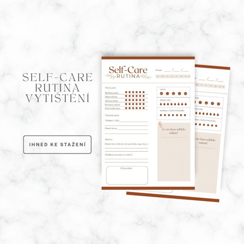 Self-care rutina – denní list pro péči o sebe