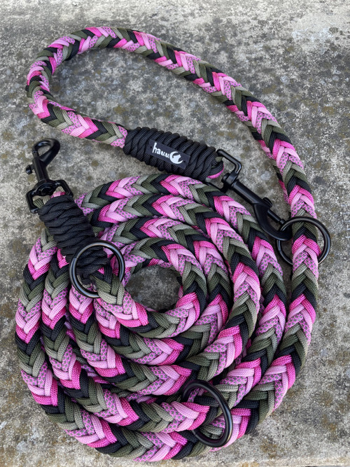 Pletené přepínací paracord vodítko - 2 m