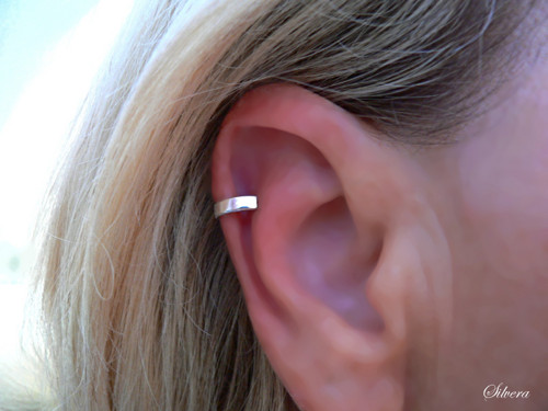 Stříbrný 925 Kroužek na ušní boltec earcuff simply