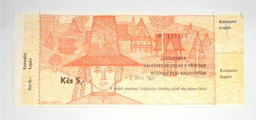 VSTUPENKA, Valašské muzeum, Rožnov p. R., 1982