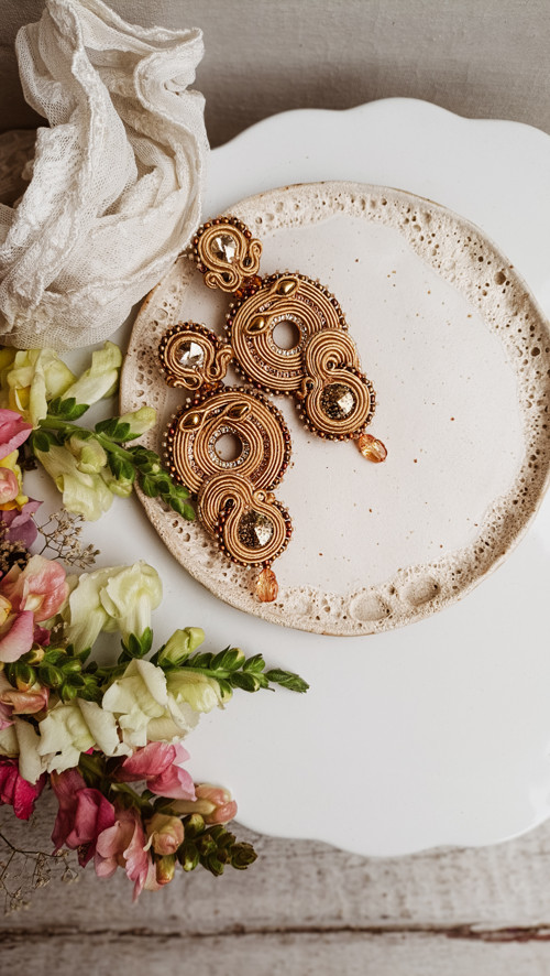 Mocha mousse spirals - sutaškové náušnice — foto 1
