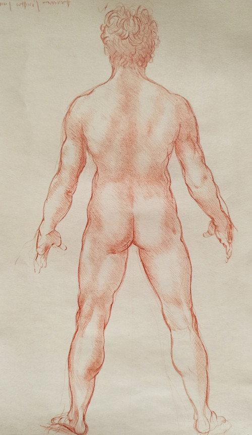 Kopie ,,Mužský akt zezadu" - Leonardo da Vinci