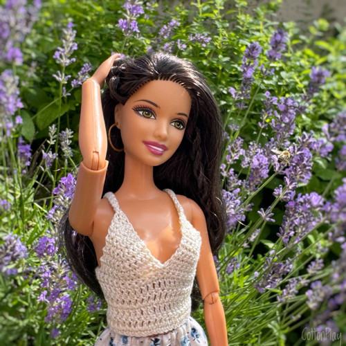 Barbie - smetanový háčkovaný top — foto 1