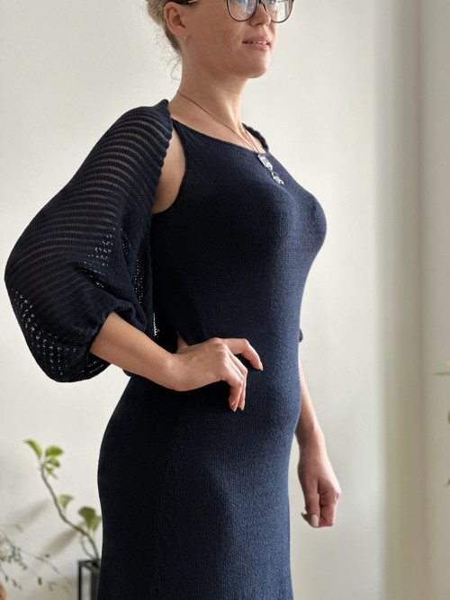 Pletené šaty + Pletený shrug / přehoz