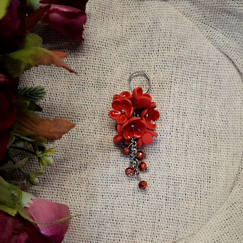 Náušnice Floatte red lesklé — foto 1