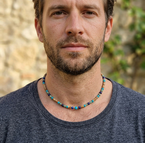 "Luis 3" Pánský náhrdelník (kokos, minerály)