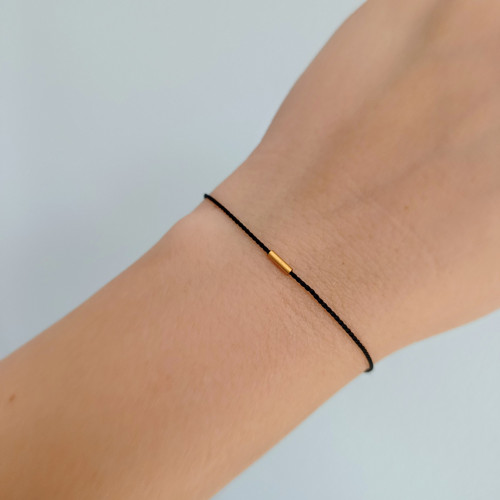 Náramek BASIC SILK (-) Luxury 24K Gold ed. - black