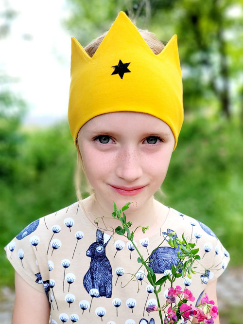 Čelenka korunka - žlutá s hvězdičkou