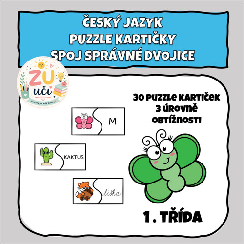 Puzzle kartičky - 1.třídy, spojovačky