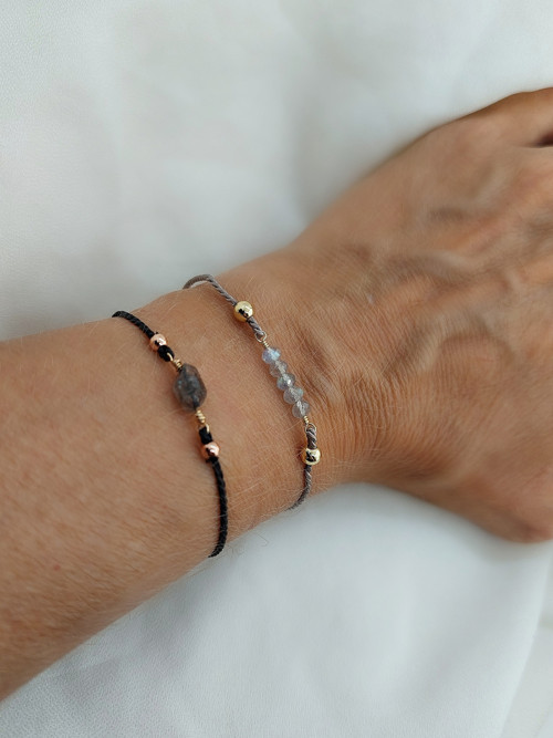 "SUMMER " náramek s labradority GF 5% zlata 14Kt