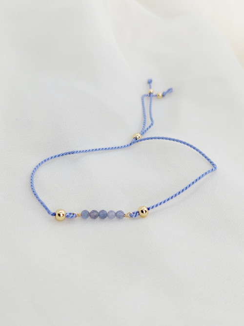 "SUMMER " náramek s tanzanity GF 5% zlata 14Kt